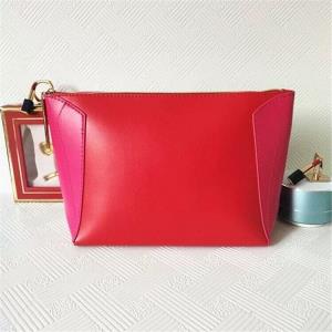 Red Heart PU Leather Makeup Bag