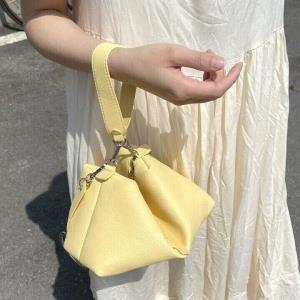 Chiffon Flower Bucket Drawstring Shoulder Bag