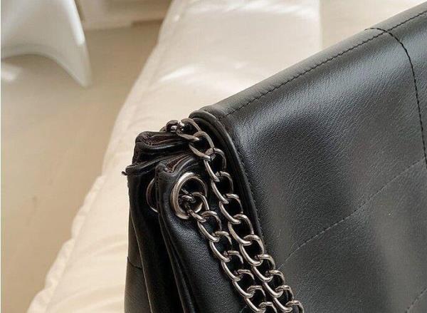 Medium Faux Leather Chain Flap Bag