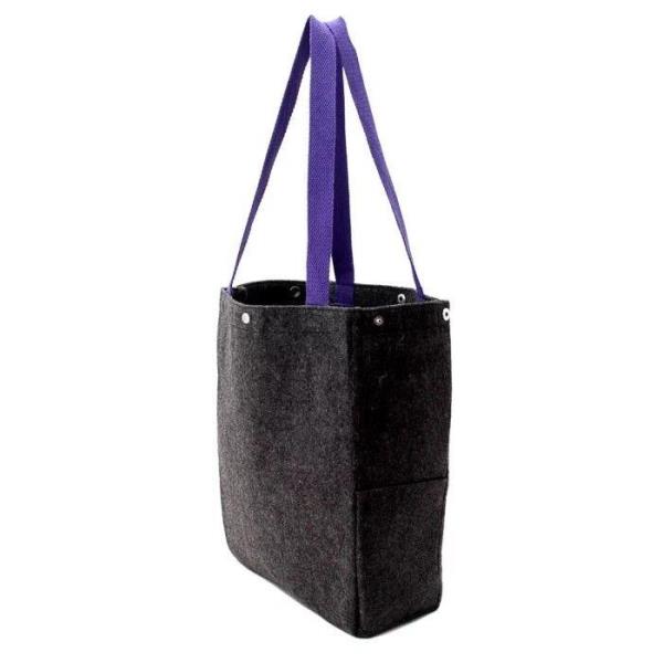 Japanese Purple Grey Felt Star Large Tote