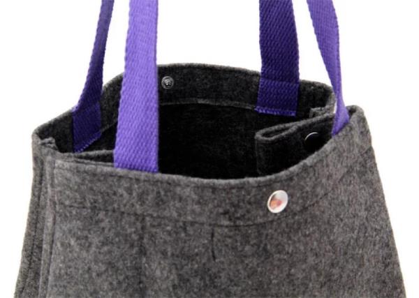 Japanese Purple Grey Felt Star Large Tote