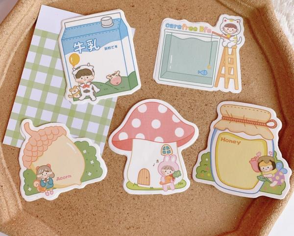 Kawaii Cartoon Memo Notes