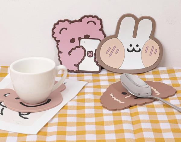 Kawaii Cartoon Animal Silicone Coaster