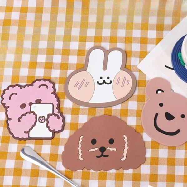 Kawaii Cartoon Animal Silicone Coaster