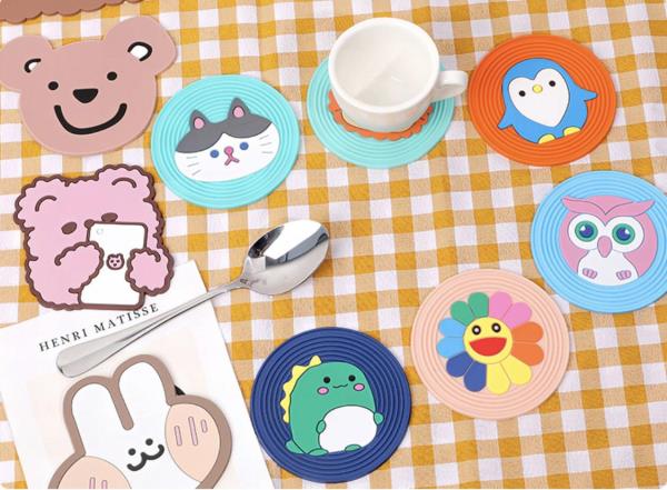 Kawaii Cartoon Animal Silicone Coaster