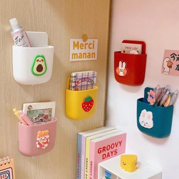 4 Plastic Storage Organizer Wall Mount Holders