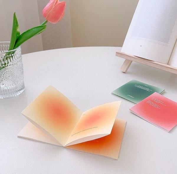 4 Packs Portable Gradient Color Memo Sticky Notes