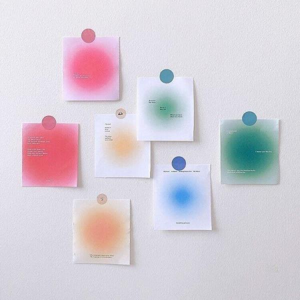 4 Packs Portable Gradient Color Memo Sticky Notes