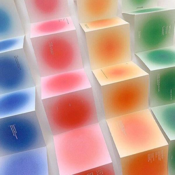 4 Packs Portable Gradient Color Memo Sticky Notes