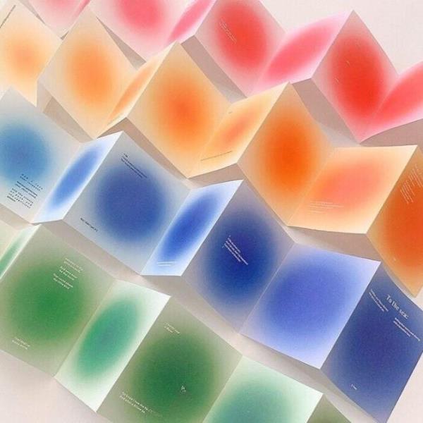 4 Packs Portable Gradient Color Memo Sticky Notes