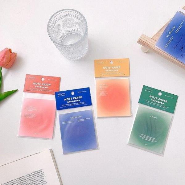 4 Packs Portable Gradient Color Memo Sticky Notes