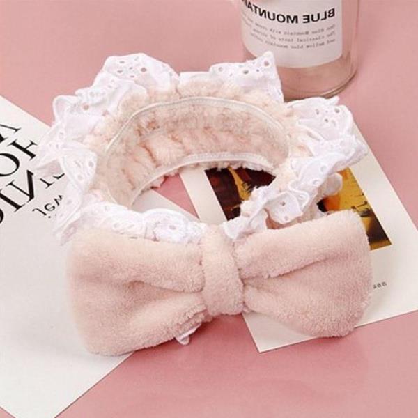 Elastic Lace Bow Makeup Headband