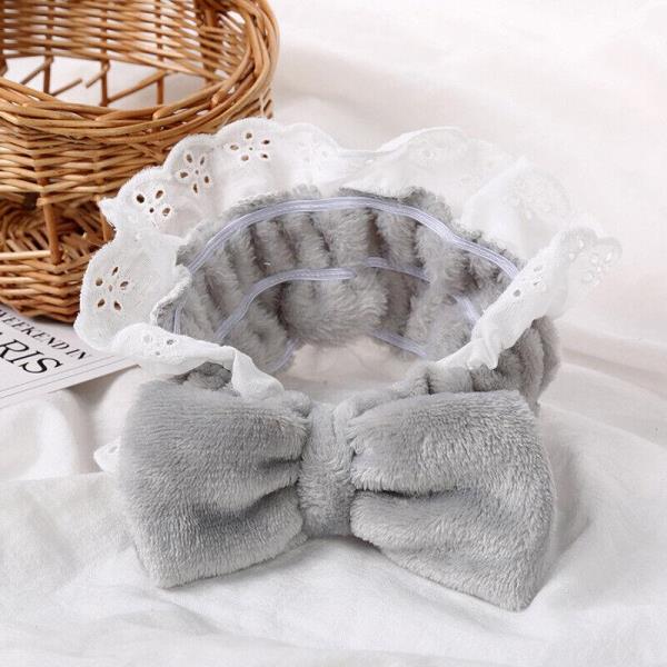 Elastic Lace Bow Makeup Headband