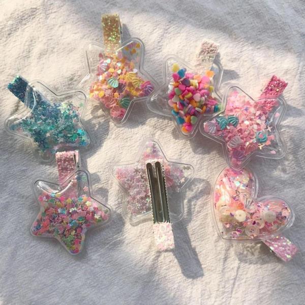 Sparkle Transparent Star Kids Hair Clips