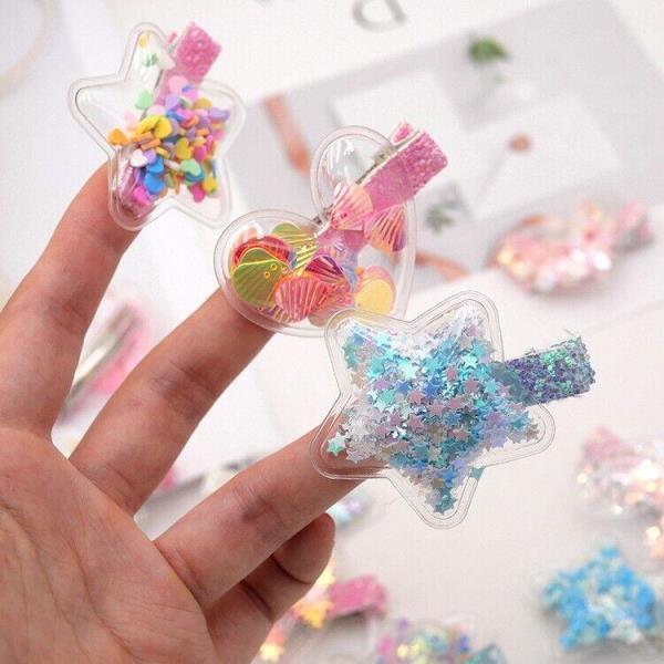 Sparkle Transparent Star Kids Hair Clips