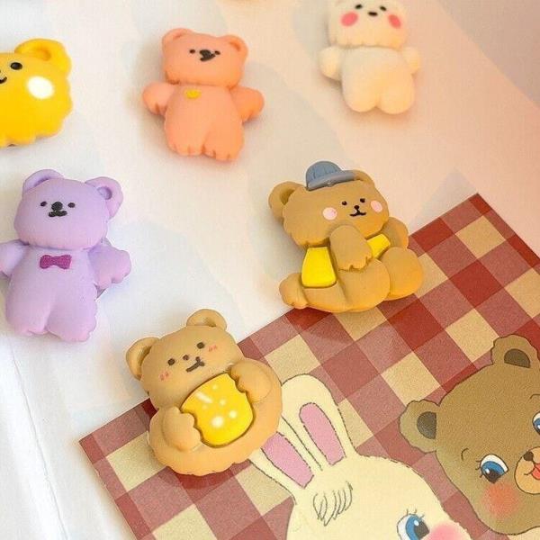 9 Cartoon Bear Resin Patch Adhesive Ornaments