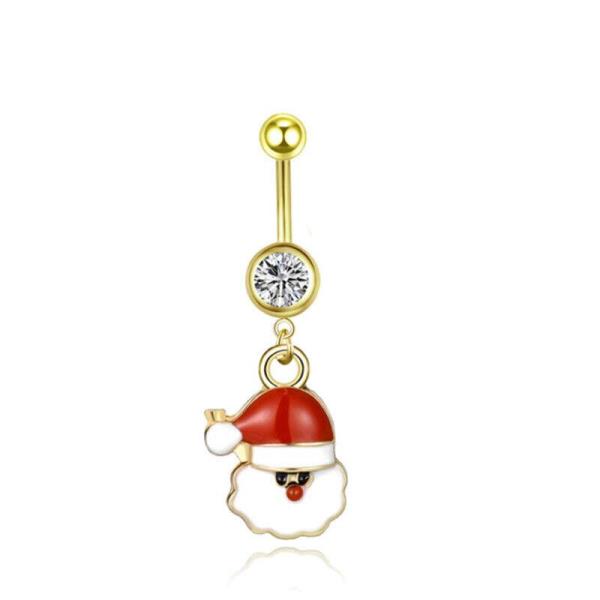 Christmas Red Santa Stainless Steel Piercing Belly Button