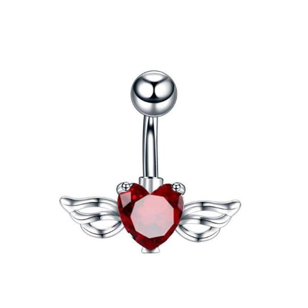 Heart Wing Stainless Steel Piercing Barbell