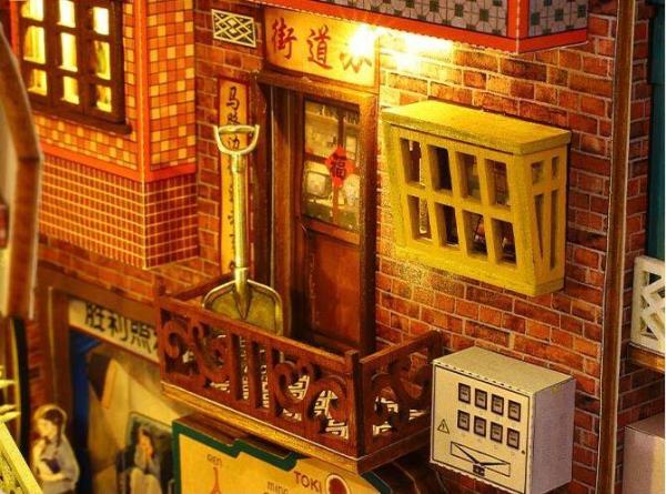 DIY Time Print Buildings Handmade Music Miniature Dollhouse