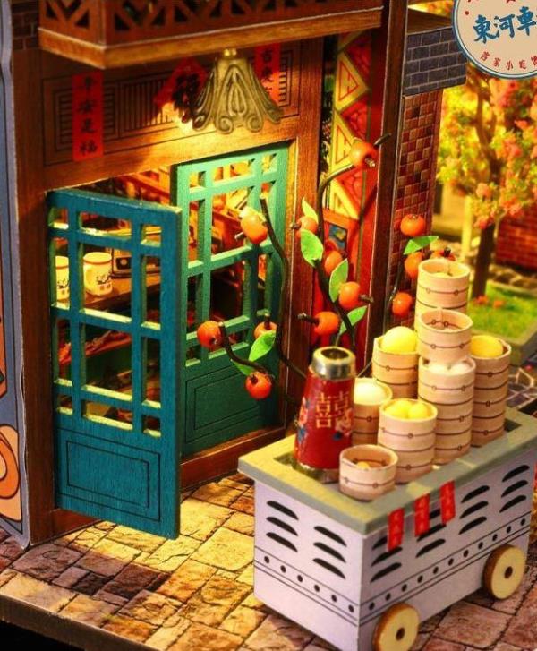 DIY Time Print Buildings Handmade Music Miniature Dollhouse