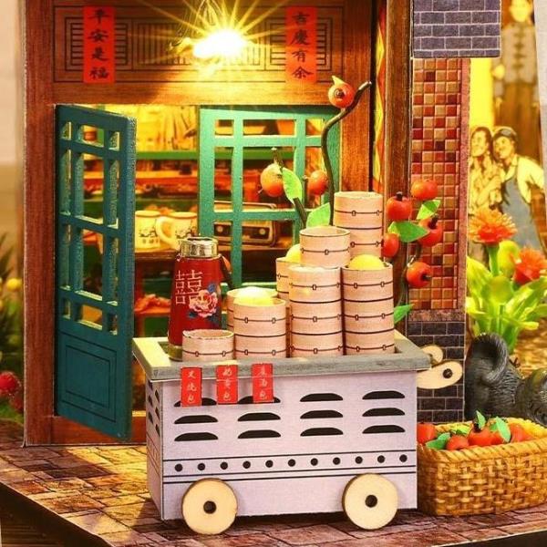 DIY Time Print Buildings Handmade Music Miniature Dollhouse