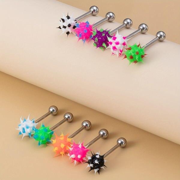 10 Silicon Spine Tickler Tongue Piercing Barbells