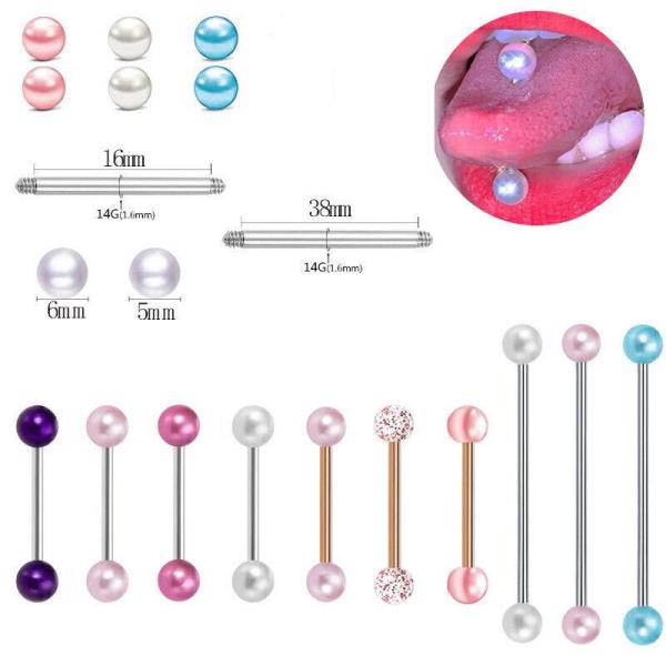 Imitation Pearl Stainless Steel Barbell Piercing Body Jewellery