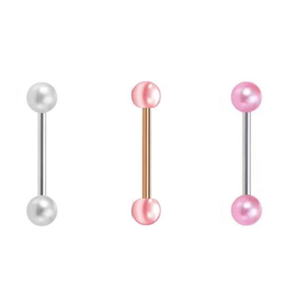 Imitation Pearl Stainless Steel Barbell Piercing Body Jewellery