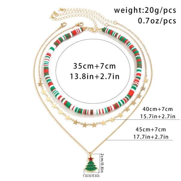 Christmas Ceramic Pendant Multi Layer Necklace