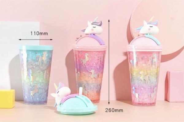 Shimmering Unicorn Sippy Water Bottle