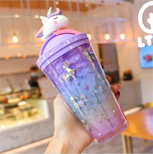 Shimmering Unicorn Sippy Water Bottle