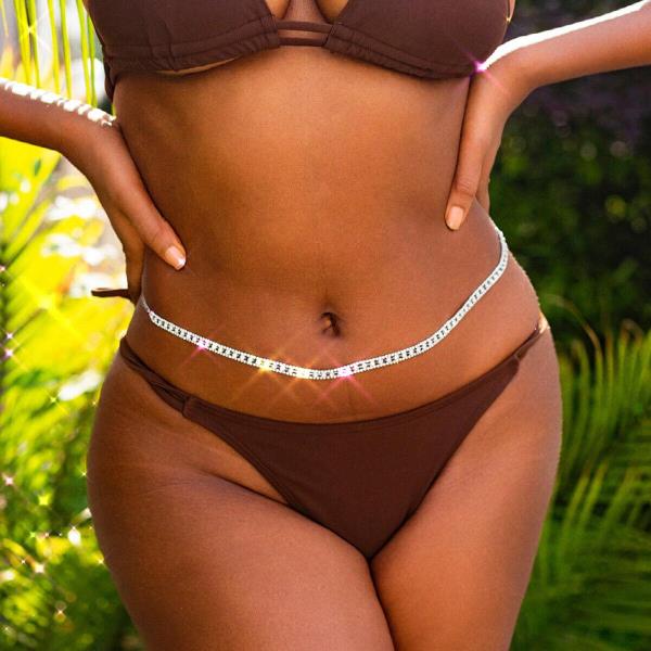 Glitter Bikini Rhinestone Waist Belly Chain