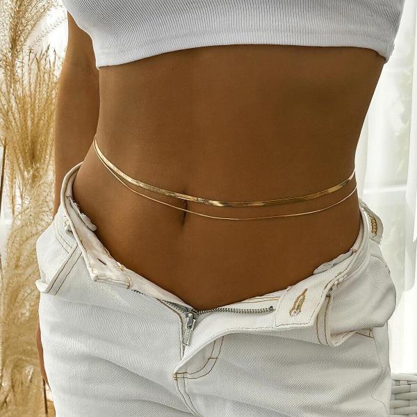 Double Layers Copper Waist Body Chain