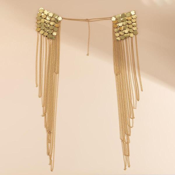 Long Metal Multi Tassels Sequin Shoulder Body Chain