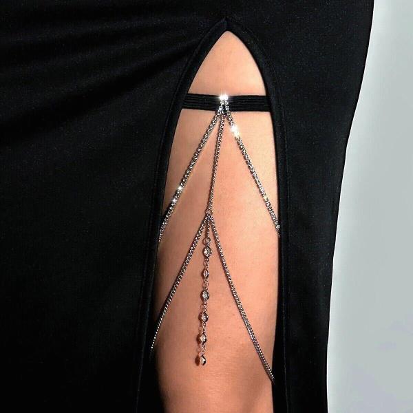 Crystal Tassel Elastic Band Single Thigh Leg Chain