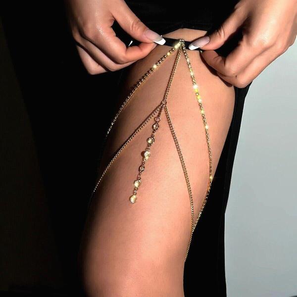 Crystal Tassel Elastic Band Single Thigh Leg Chain