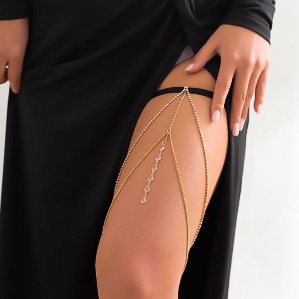 Crystal Tassel Elastic Band Single Thigh Leg Chain