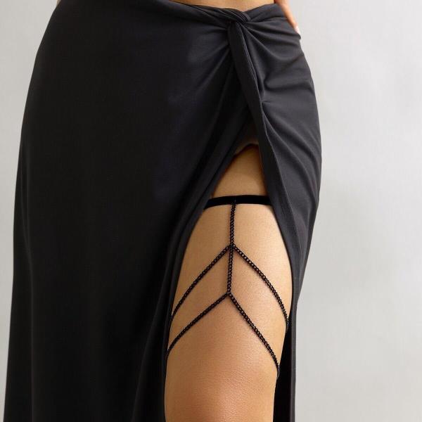 Chic Black Multi Layer Elastic Band Thigh Chain