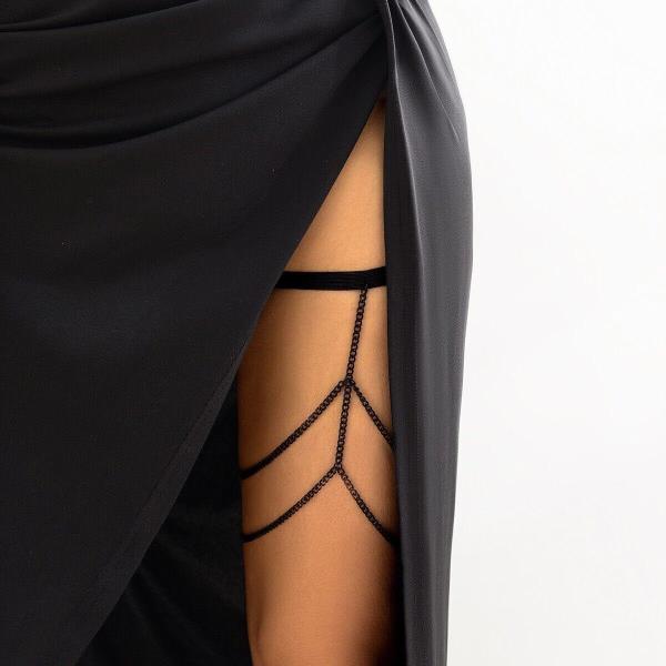 Chic Black Multi Layer Elastic Band Thigh Chain