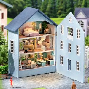 DIY Wooden Amsterdam Village Music Miniature Dollhouse