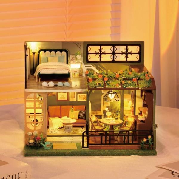 DIY Loft Garden Handcraft Music Miniature Dollhouse