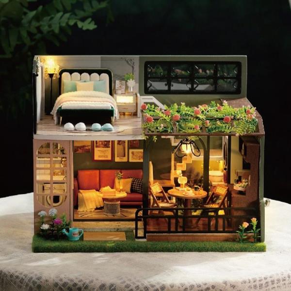 DIY Loft Garden Handcraft Music Miniature Dollhouse