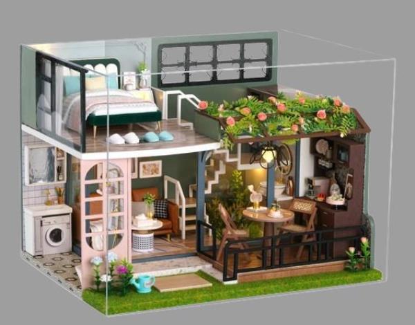 DIY Loft Garden Handcraft Music Miniature Dollhouse