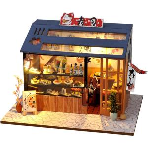 DIY Revolving Food House LED Miniature Dollhouse