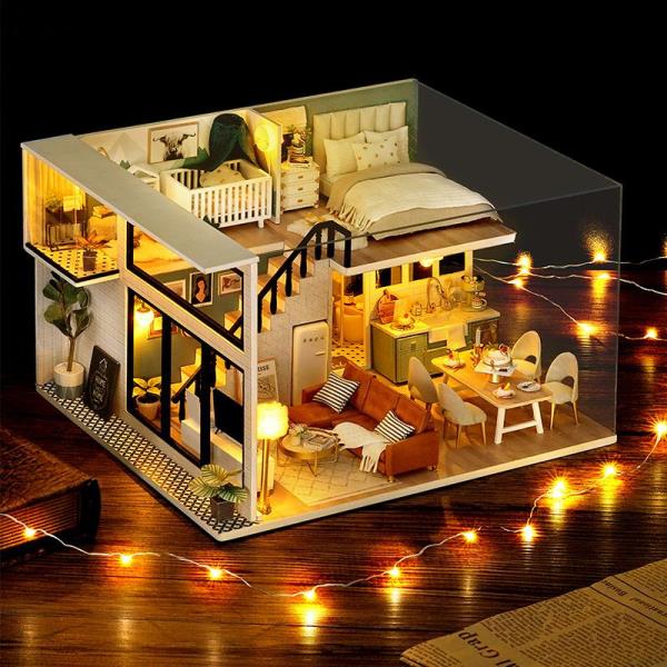 DIY Comfortable Loft Handmade Music Miniature Dollhouse