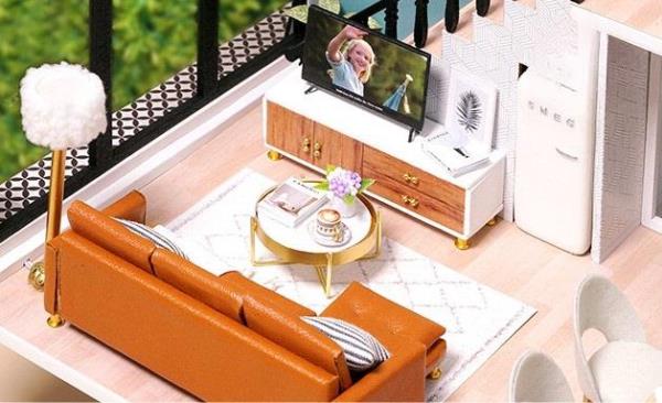 DIY Comfortable Loft Handmade Music Miniature Dollhouse