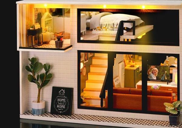 DIY Comfortable Loft Handmade Music Miniature Dollhouse