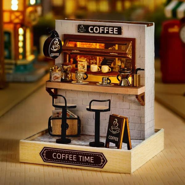 Creative Coffee Time DIY Handcraft Miniature Dollhouse