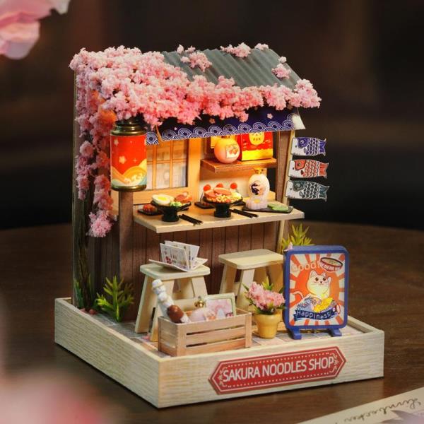 Sakura Noodles Shop DIY Handcraft Miniature Dollhouse