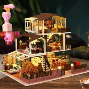 DIY Wooden Amsterdam Village Music Miniature Dollhouse